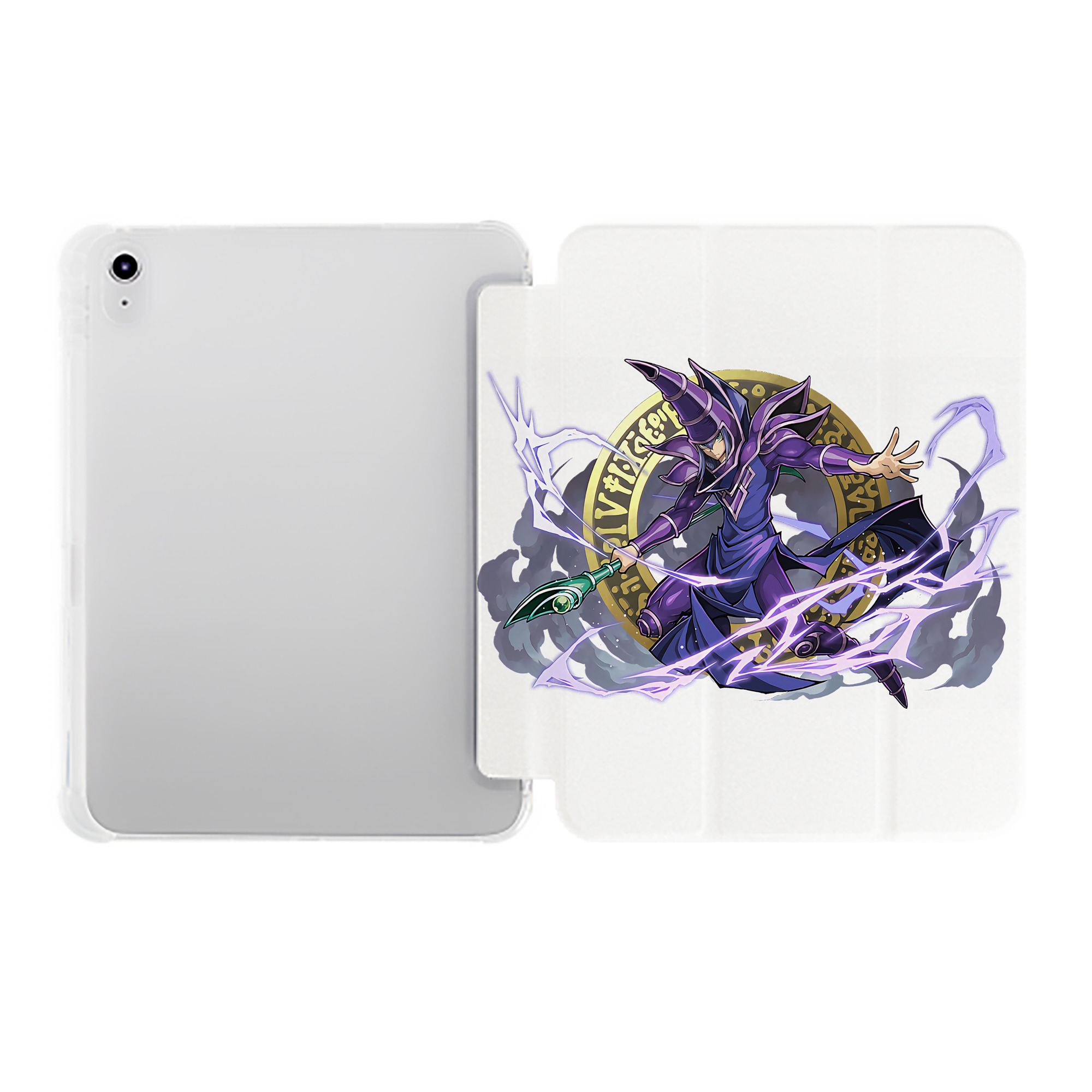 （画像用） 遊☆戯☆王 Yu-Gi-Oh! IPad ケース ペン収納付き 三つ折りスタンド PUレザー×シリコン 対応機種9.5/10.5/10.9インチ